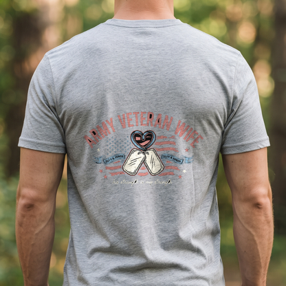 "Army Veteran Wife" T-Shirt – Military Family Pride Gift for Wife Mom Husband