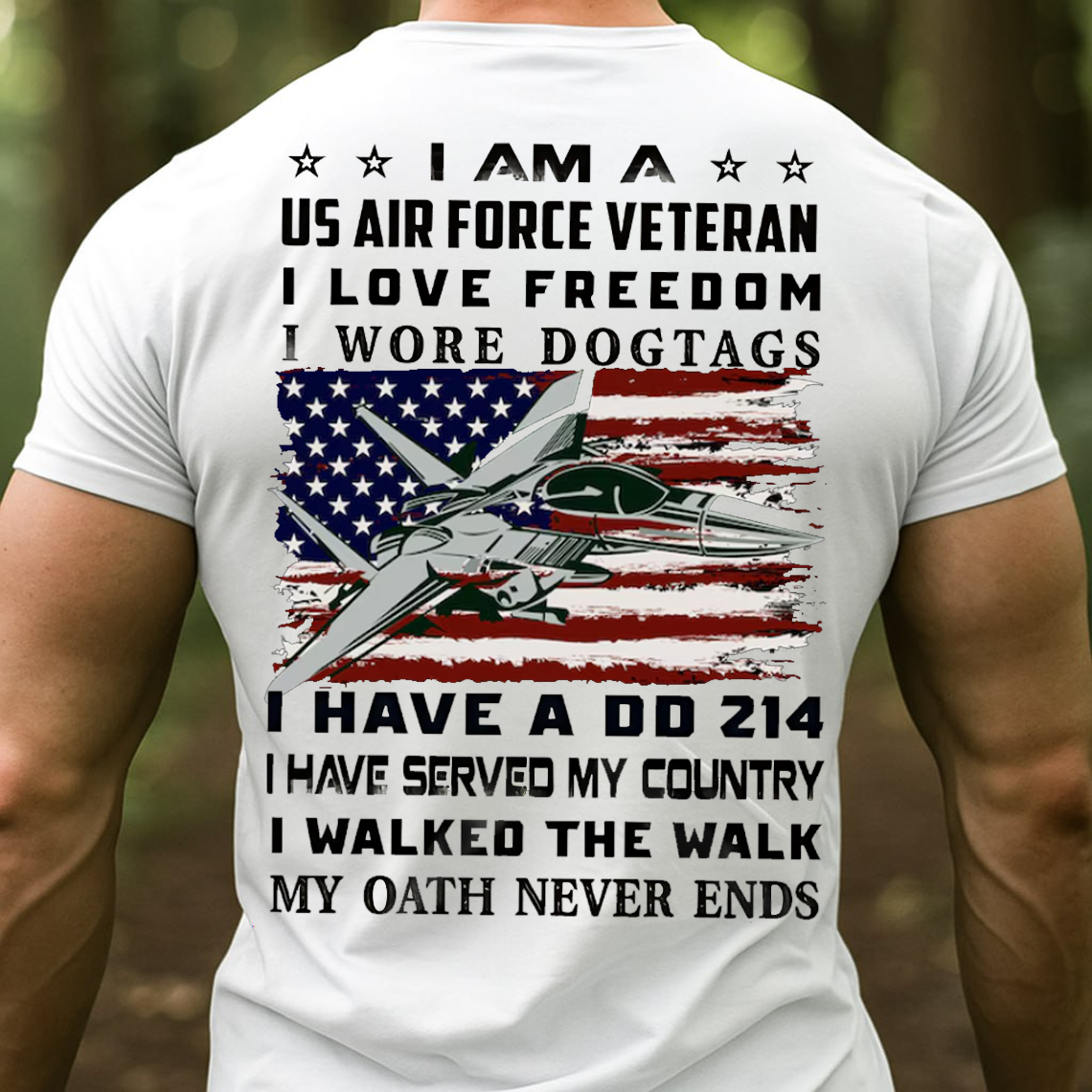 U.S. Air Force Veteran I Love Freedom T-Shirt - Proud Military DD-214 Patriotic Tee for Veterans and Airmen