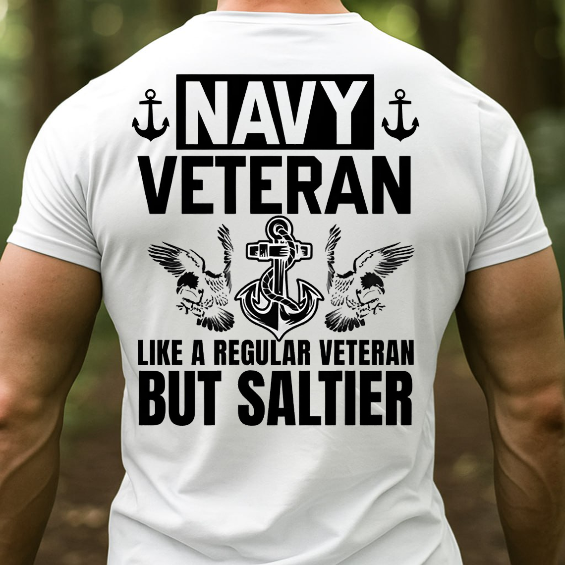 Navy Veteran Shirt, Sweatshirt, Hoodie – Like a Regular Veteran But Saltier – Military Humor Tee