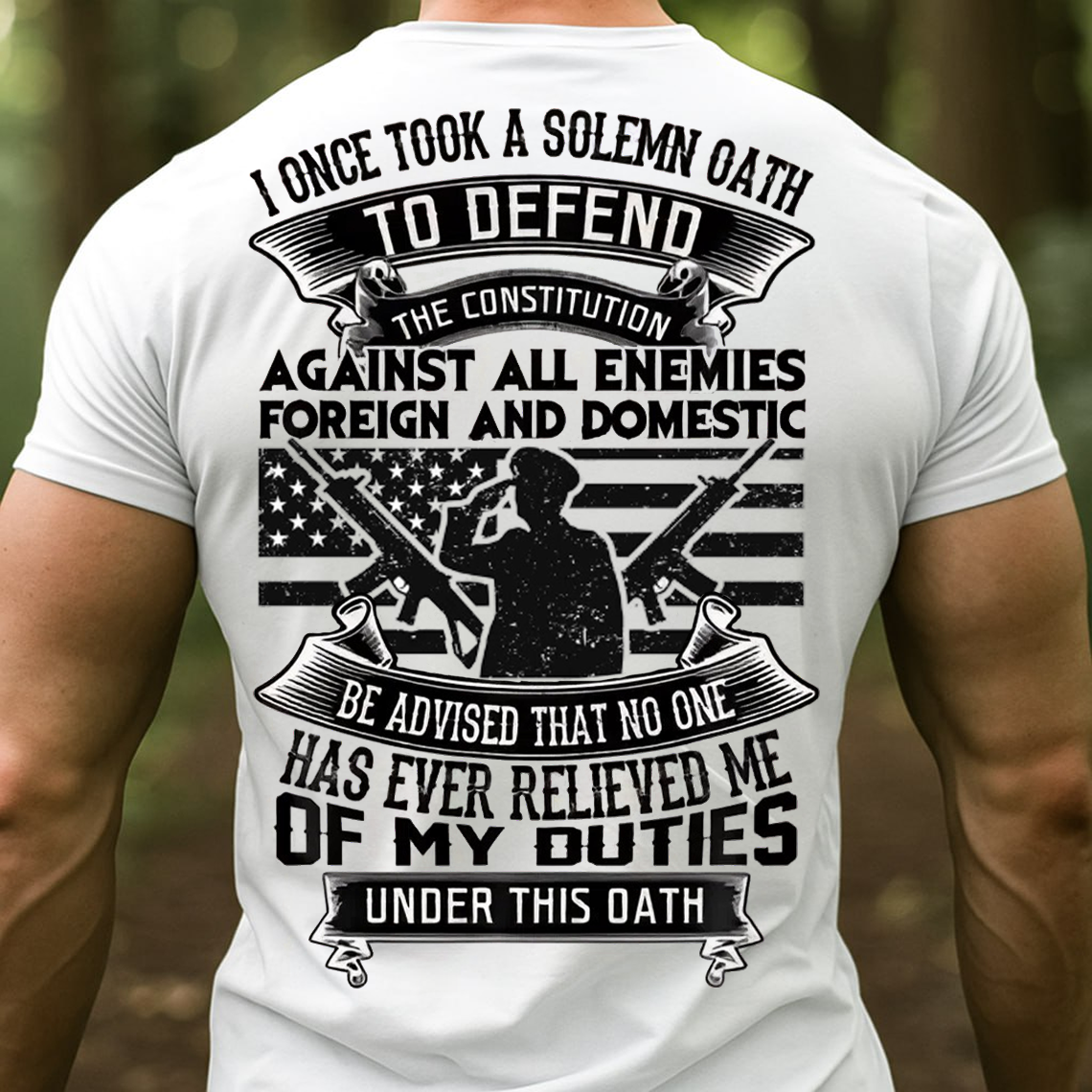 Veteran Duty Oath T-Shirt, Sweatshirt, Hoodie – Patriotic American Flag Military Tee
