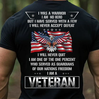 I Am a Veteran T-Shirt, Sweatshirt, Hoodie - Proud American Military Eagle Flag Tee for Veterans and Patriots