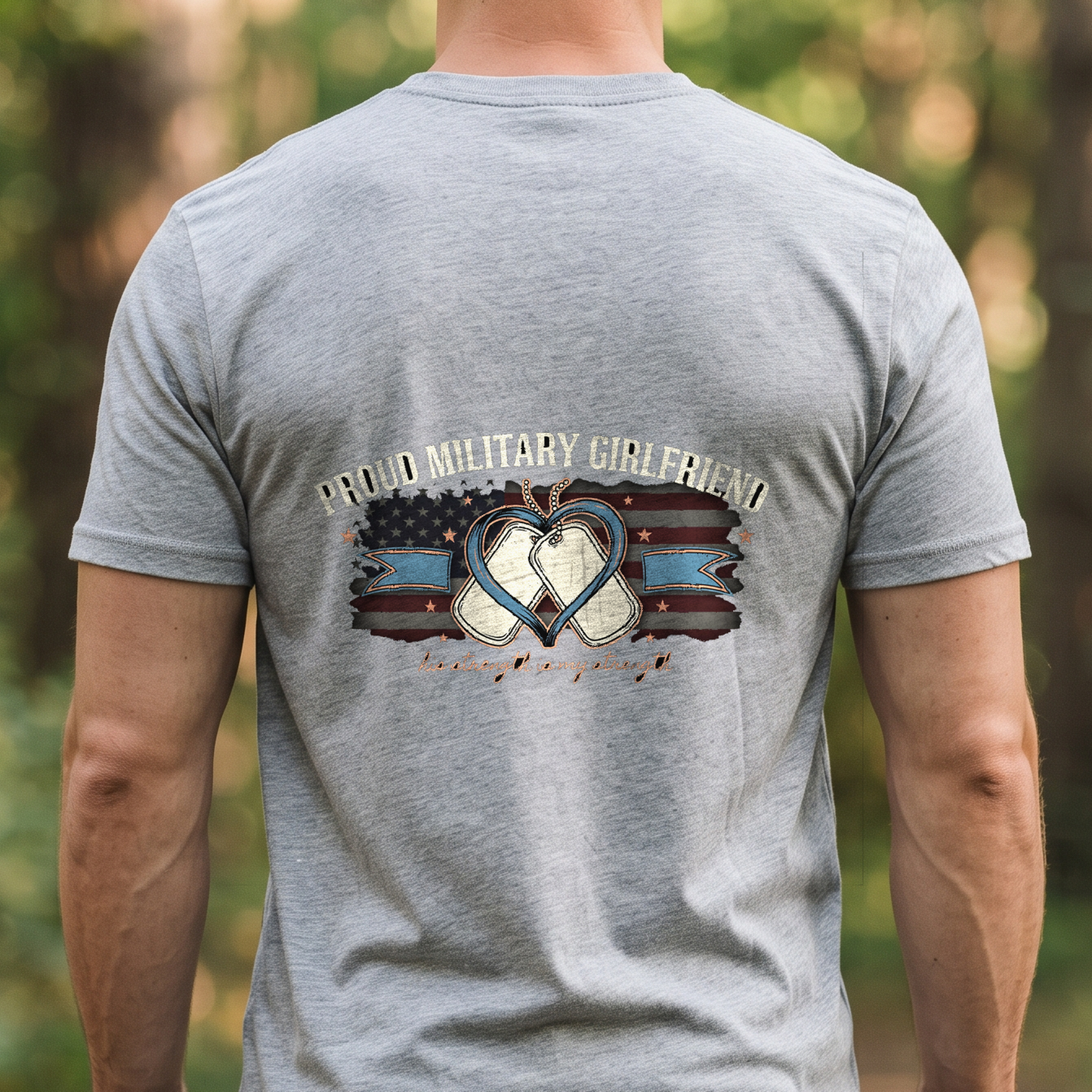 "Proud Military Girlfriend" T-Shirt – Military Family Pride Gift for Wife Mom Husband