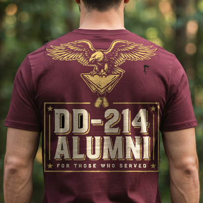 "Dd-214 Alumni" T-Shirt – Patriotic Military Veteran Pride Gift for Veterans Day