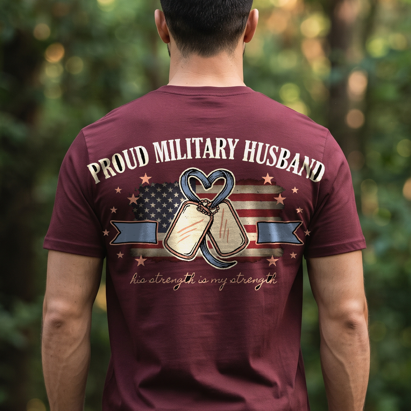 "Proud Military Husband" T-Shirt – Military Family Pride Gift for Wife Mom Husband