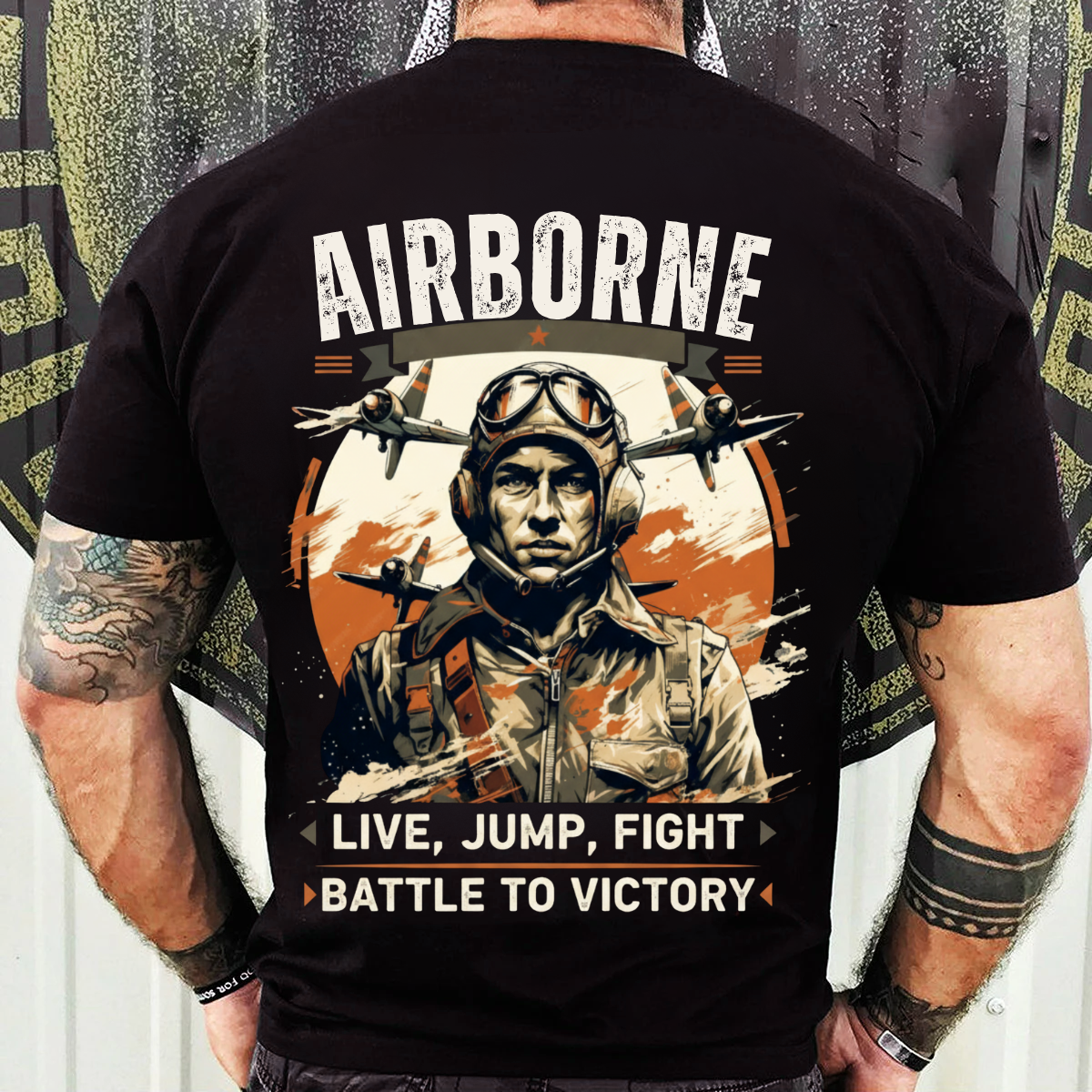 Military Veteran T-Shirt – Live, Jump, Fight  – Patriotic Airborne Apparel