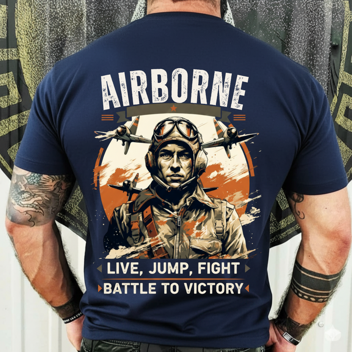 Military Veteran T-Shirt – Live, Jump, Fight  – Patriotic Airborne Apparel