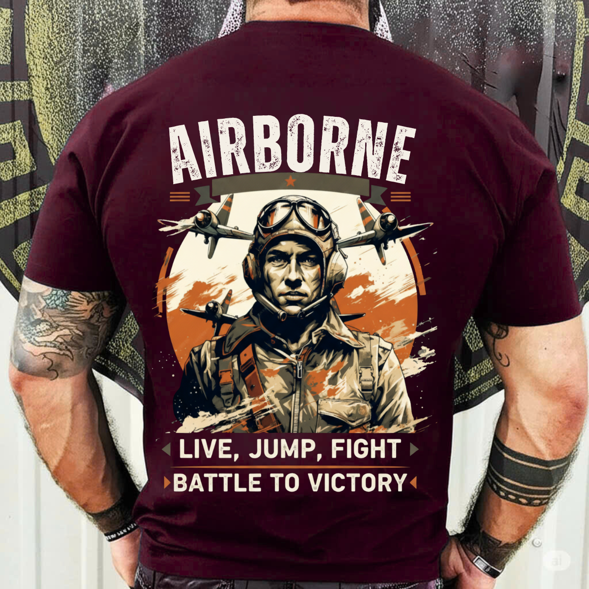 Military Veteran T-Shirt – Live, Jump, Fight  – Patriotic Airborne Apparel