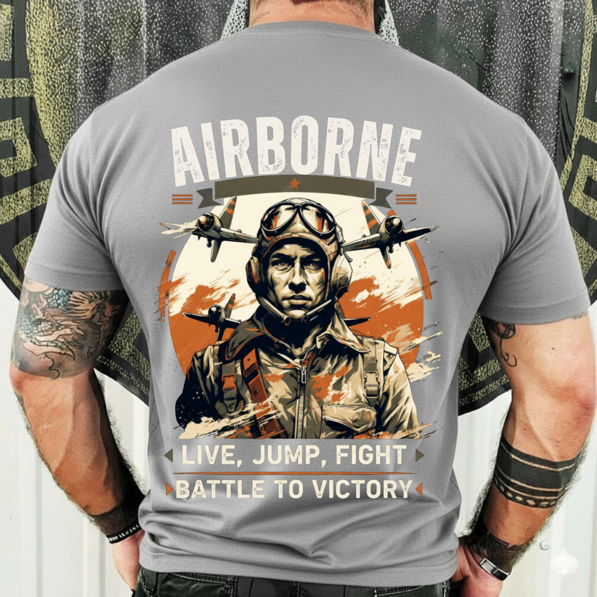 Military Veteran T-Shirt – Live, Jump, Fight  – Patriotic Airborne Apparel