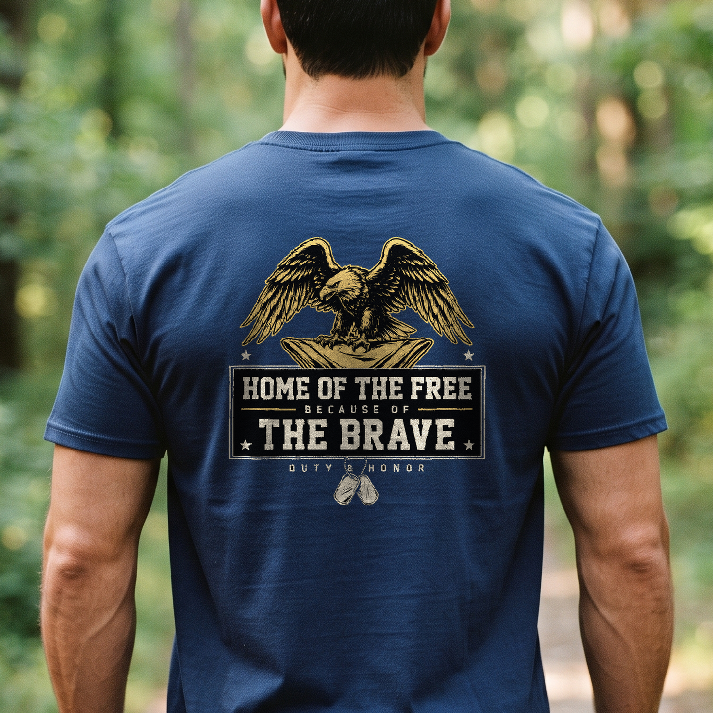 "Home Of The Free Because Of The Brave" T-Shirt – Patriotic Military Veteran Pride Gift for Veterans Day
