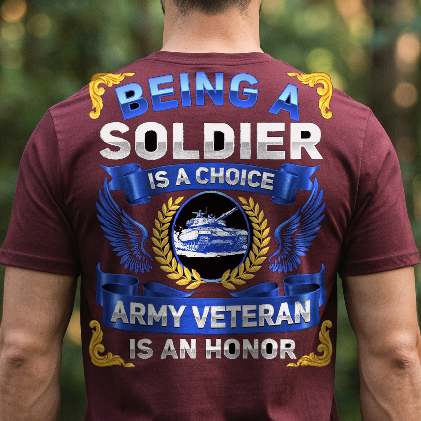 "Being a Soldier Is a Choice Being an Army Veteran Is an Honor" T-Shirt – Military Veteran Pride Gift for Veterans Day
