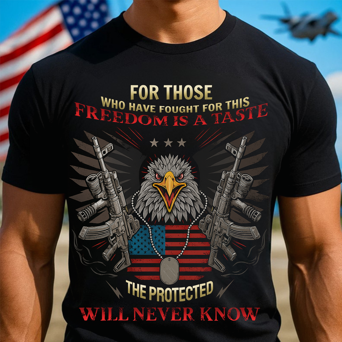 Freedom Is a Taste – Patriotic Veteran Eagle Shirt for US Army Supporters