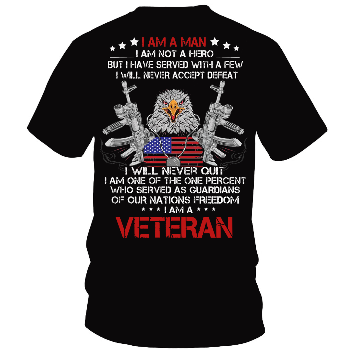 I Am a Veteran T-Shirt – Patriotic Military Eagle & American Flag Tee for Army Veterans
