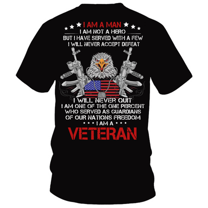 I Am a Veteran T-Shirt – Patriotic Military Eagle & American Flag Tee for Army Veterans