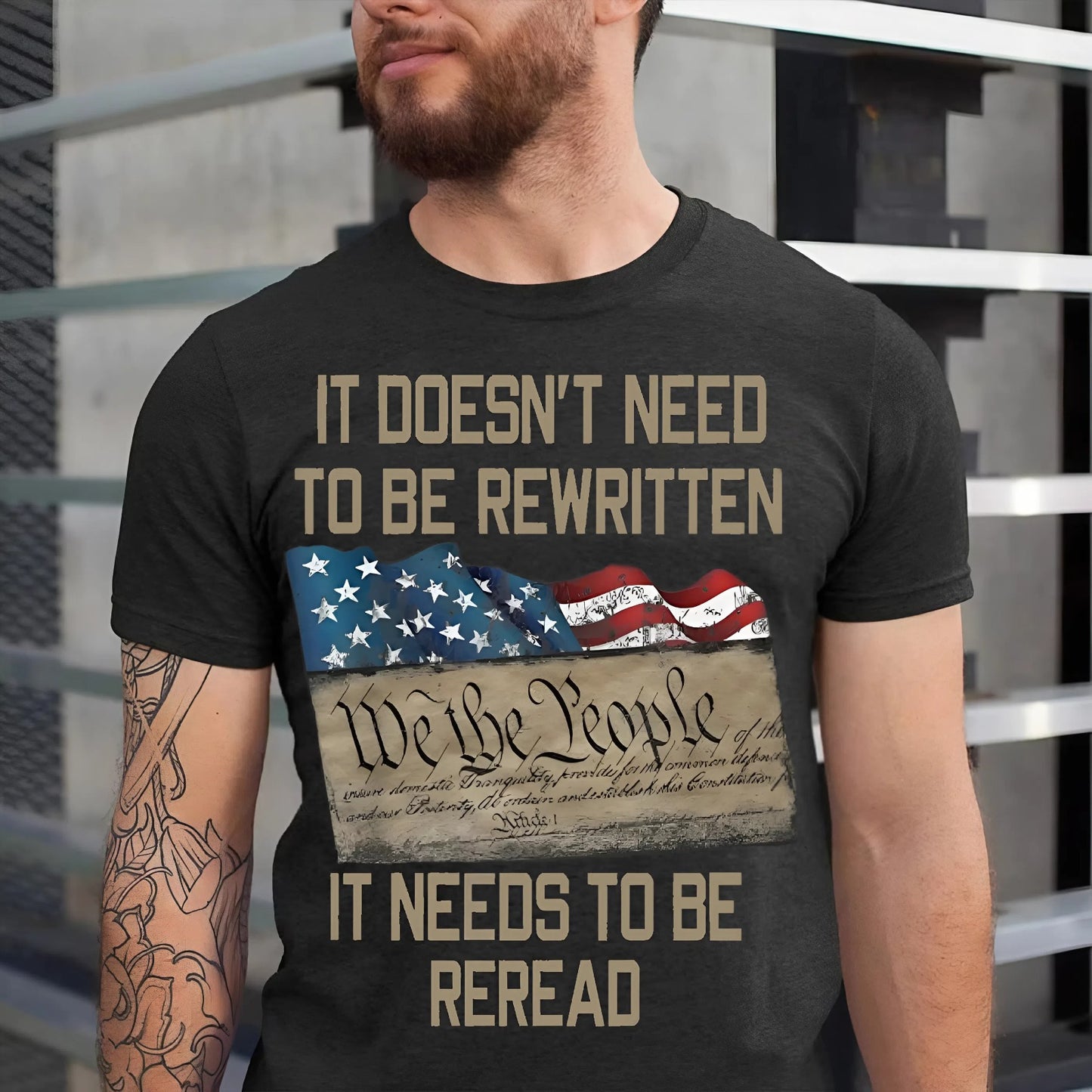 U.S Veteran Shirt - It Doesn't Need To Be Rewritten - Patriotic Shirt