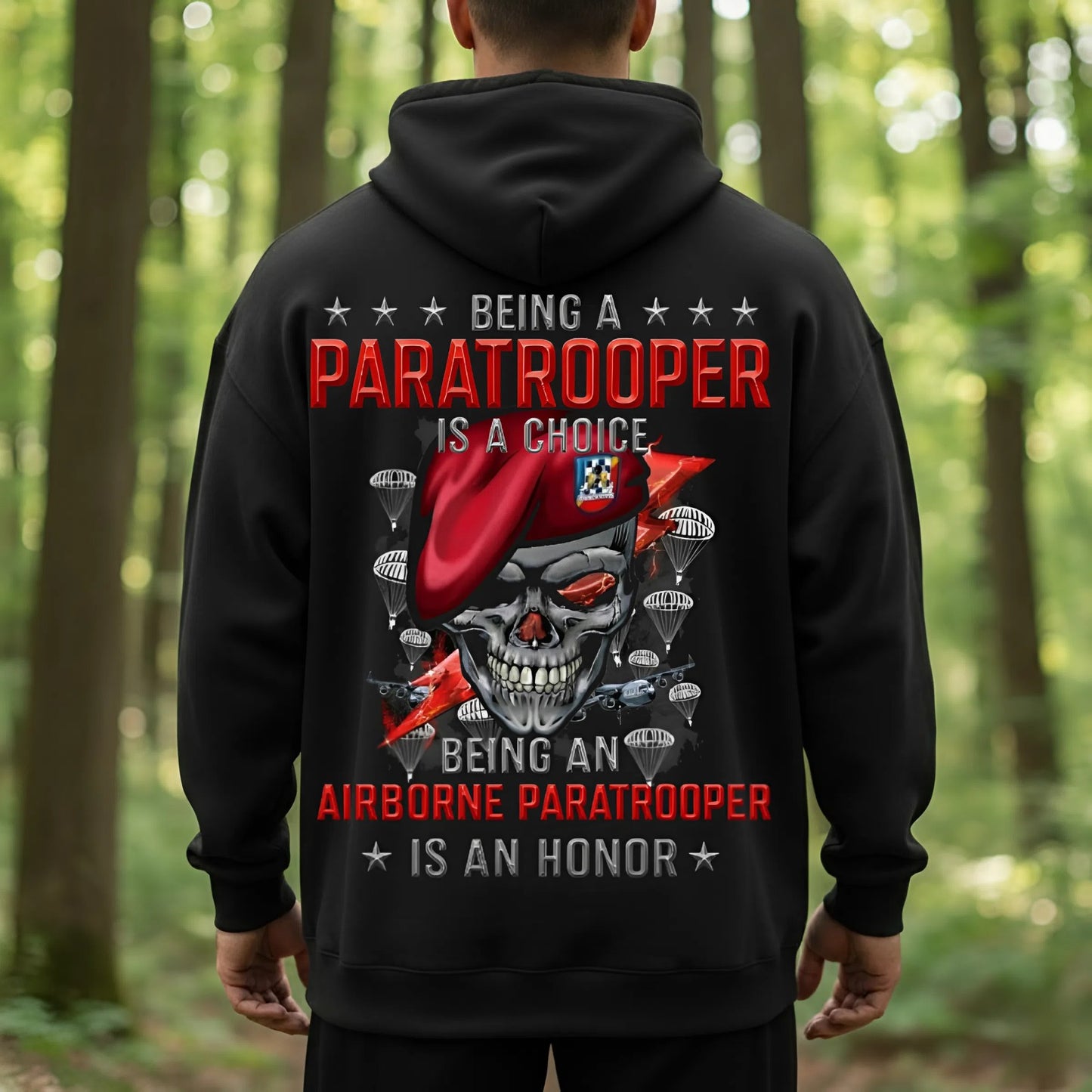 Paratrooper Pride T-Shirt, Sweatshirt, Hoodie – Being an Airborne Paratrooper is an Honor, Gift for Veterans Day
