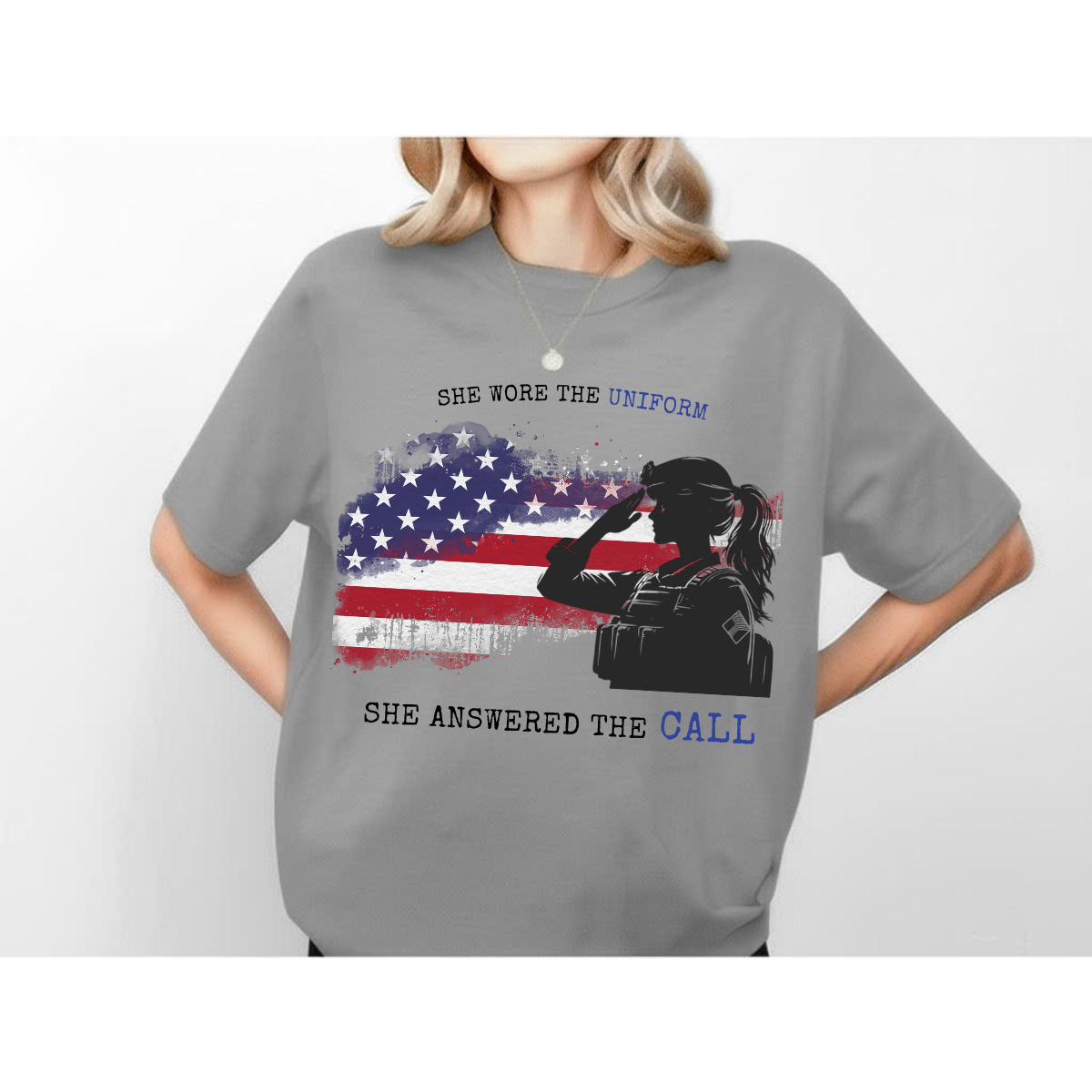 'She Wore the Uniform - She Answered the Call' Veteran T-shirt, Female Veteran, Ideal Gift for Women Veteran