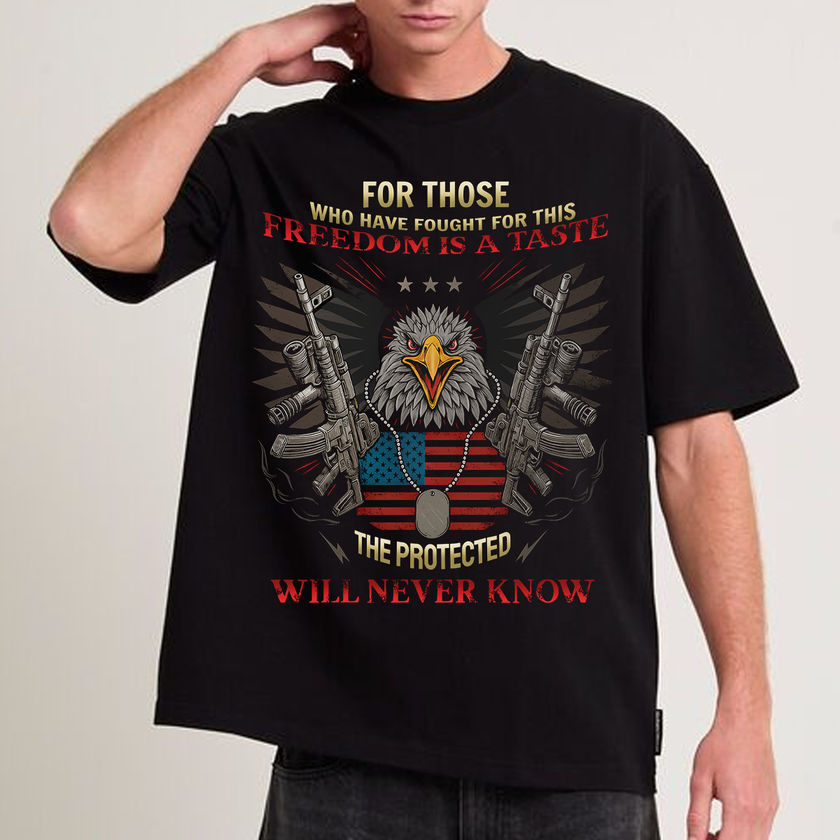 Freedom Is a Taste – Patriotic Veteran Eagle Shirt for US Army Supporters