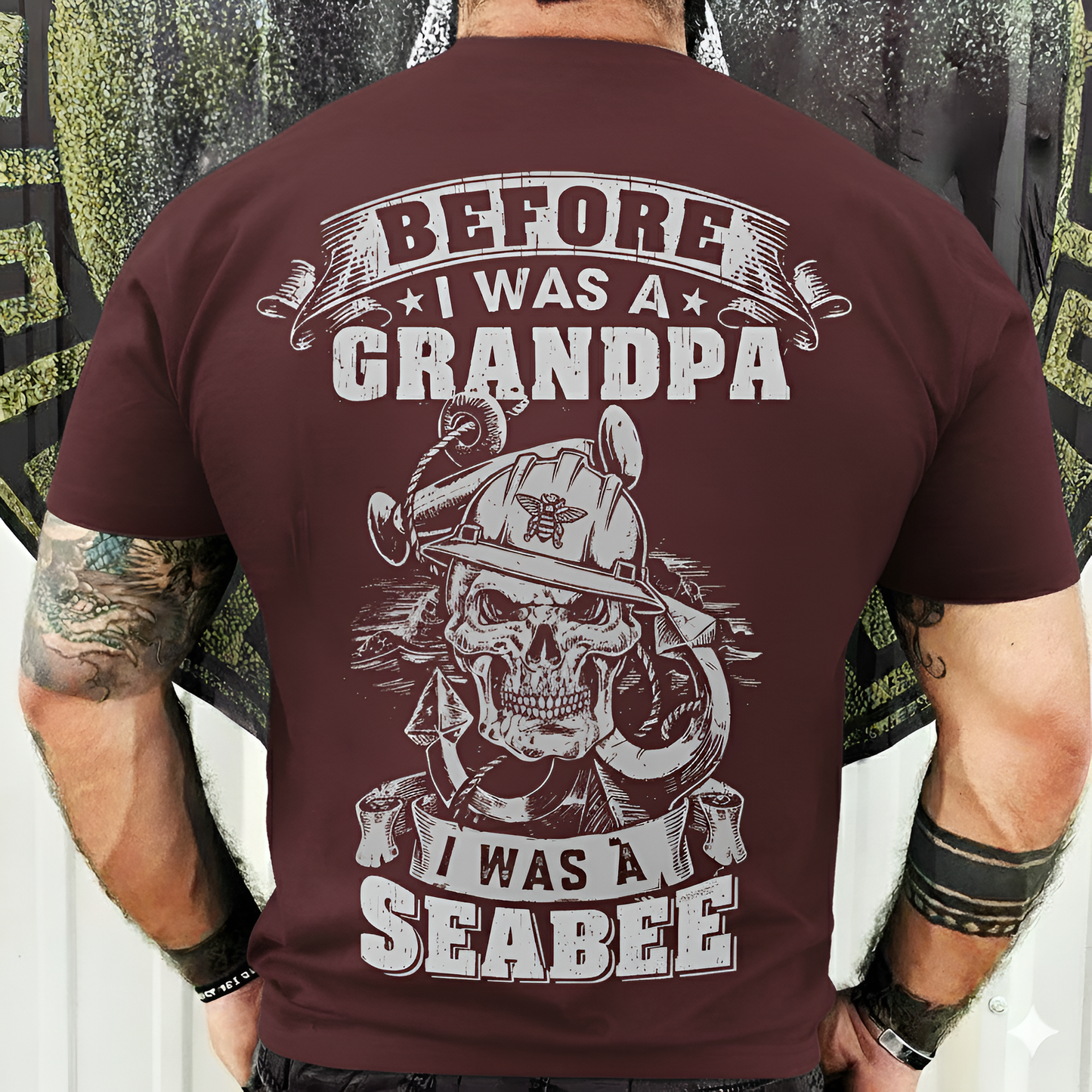Navy Seabee Grandpa T-Shirt - Before, Was a Grandpa Was a Seabee - Military Veteran Tee