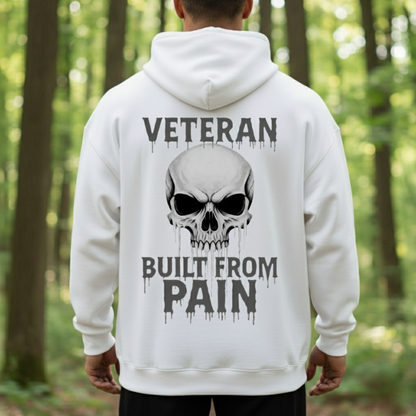 Built From Pain Veteran T-Shirt, Hoodie, Sweatshirt – Tactical Skull Design – Warrior Gift for Veteran's Day