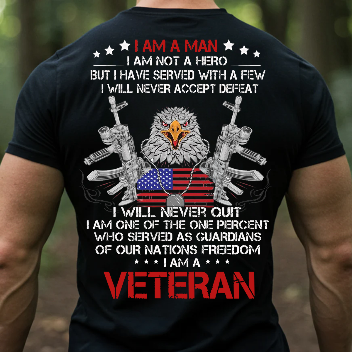 I Am a Veteran T-Shirt – Patriotic Military Eagle & American Flag Tee for Army Veterans