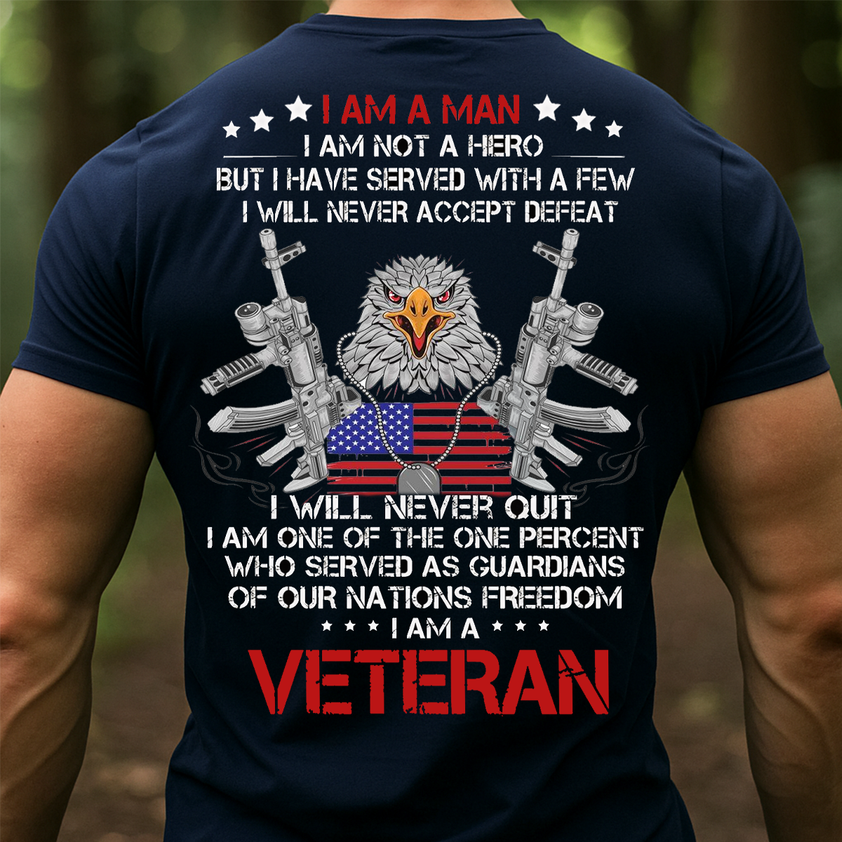 I Am a Veteran T-Shirt – Patriotic Military Eagle & American Flag Tee for Army Veterans