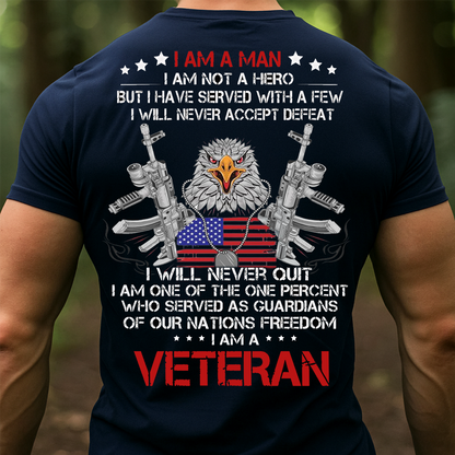 I Am a Veteran T-Shirt – Patriotic Military Eagle & American Flag Tee for Army Veterans