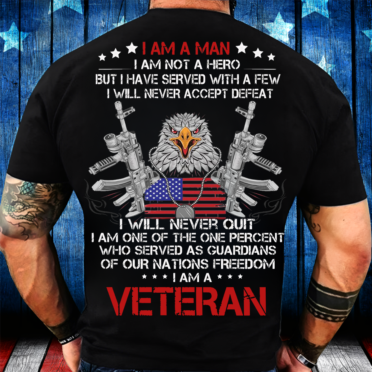 I Am a Veteran T-Shirt – Patriotic Military Eagle & American Flag Tee for Army Veterans