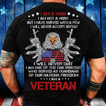I Am a Veteran T-Shirt – Patriotic Military Eagle & American Flag Tee for Army Veterans