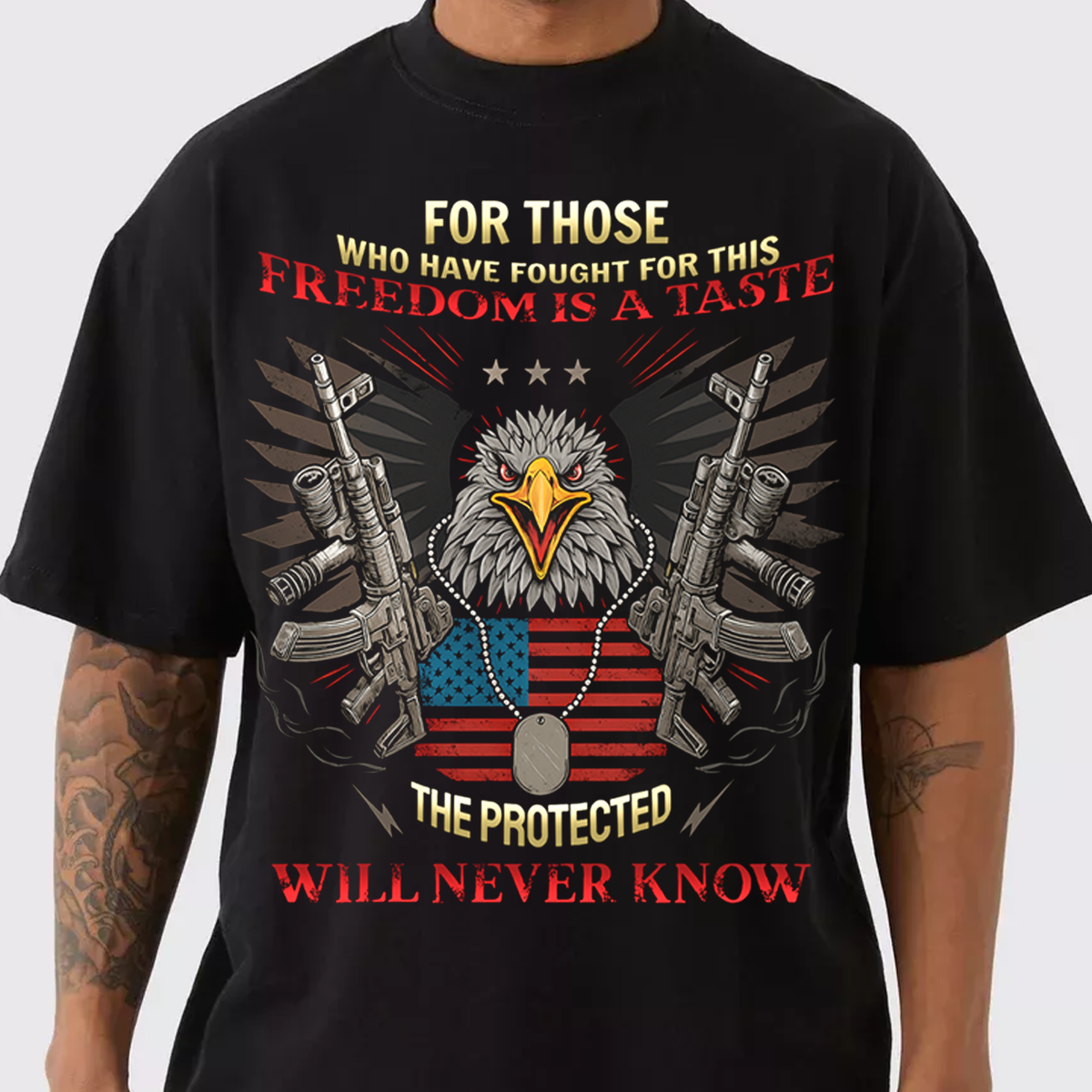Freedom Is a Taste – Patriotic Veteran Eagle Shirt for US Army Supporters