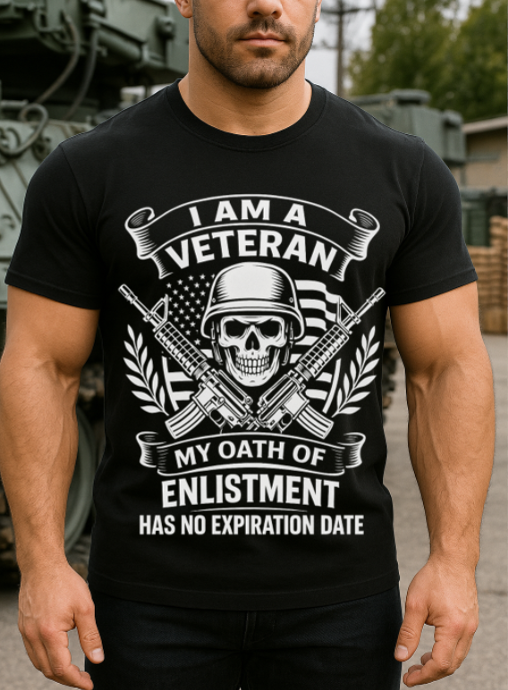 Military Veteran T-Shirt – Patriotic Army Enlistment Oath - Proud Military Present Tee For Veteran