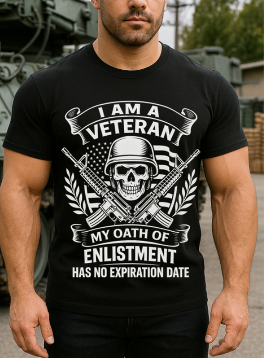 Military Veteran T-Shirt – Patriotic Army Enlistment Oath - Proud Military Present Tee For Veteran