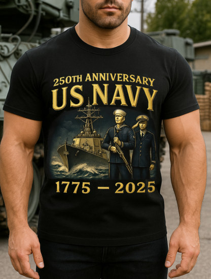250th Anniversary US Navy Shirt, Gifts for Navy Veteran, Father's Day & Veterans Day Tee