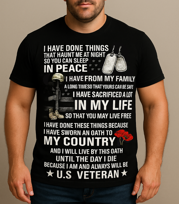 U.S Veteran T-Shirt - Military Soldier Memorial Shirt - Patriotic Army Veteran Tee Gift for Men