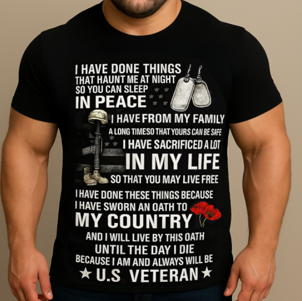 U.S Veteran T-Shirt - Military Soldier Memorial Shirt - Patriotic Army Veteran Tee Gift for Men