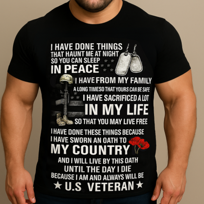 U.S Veteran T-Shirt - Military Soldier Memorial Shirt - Patriotic Army Veteran Tee Gift for Men