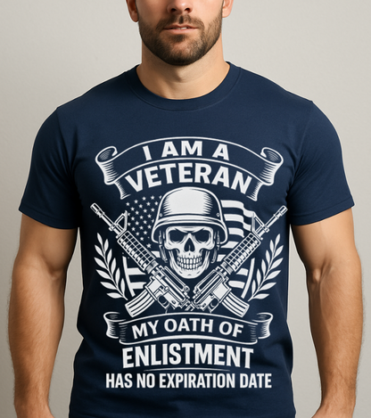 Military Veteran T-Shirt – Patriotic Army Enlistment Oath - Proud Military Present Tee For Veteran