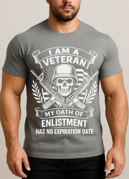 Military Veteran T-Shirt – Patriotic Army Enlistment Oath - Proud Military Present Tee For Veteran