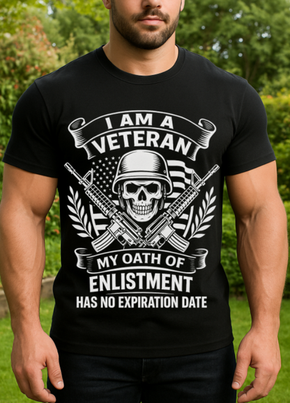 Military Veteran T-Shirt – Patriotic Army Enlistment Oath - Proud Military Present Tee For Veteran