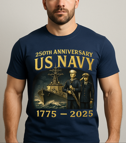 250th Anniversary US Navy Shirt, Gifts for Navy Veteran, Father's Day & Veterans Day Tee