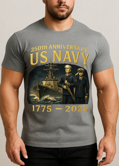 250th Anniversary US Navy Shirt, Gifts for Navy Veteran, Father's Day & Veterans Day Tee