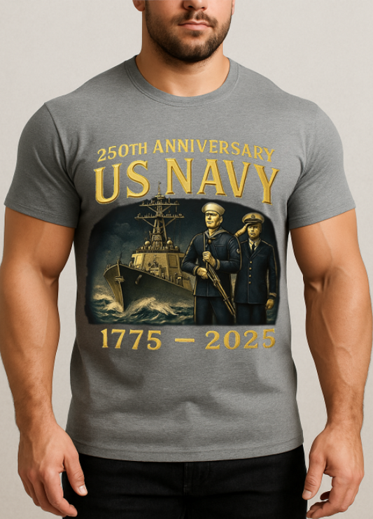 250th Anniversary US Navy Shirt, Gifts for Navy Veteran, Father's Day & Veterans Day Tee