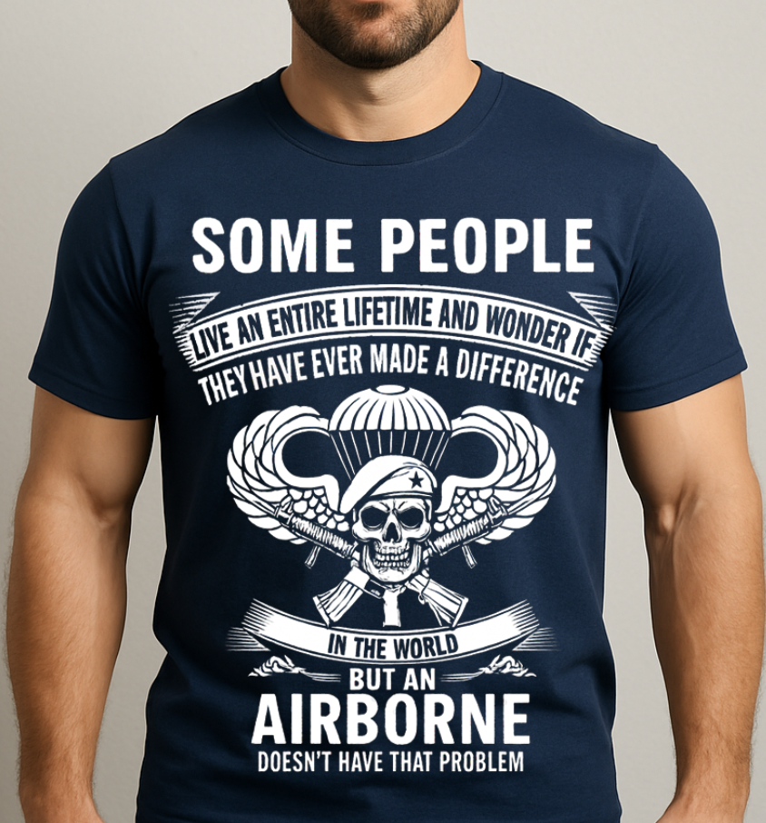 Airborne Paratrooper Veteran T-Shirt – Skull Military Graphic Tee Gift for U.S Army