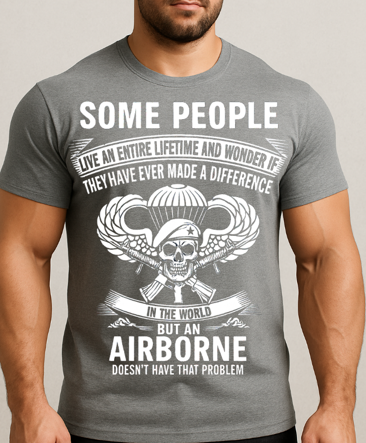 Airborne Paratrooper Veteran T-Shirt – Skull Military Graphic Tee Gift for U.S Army