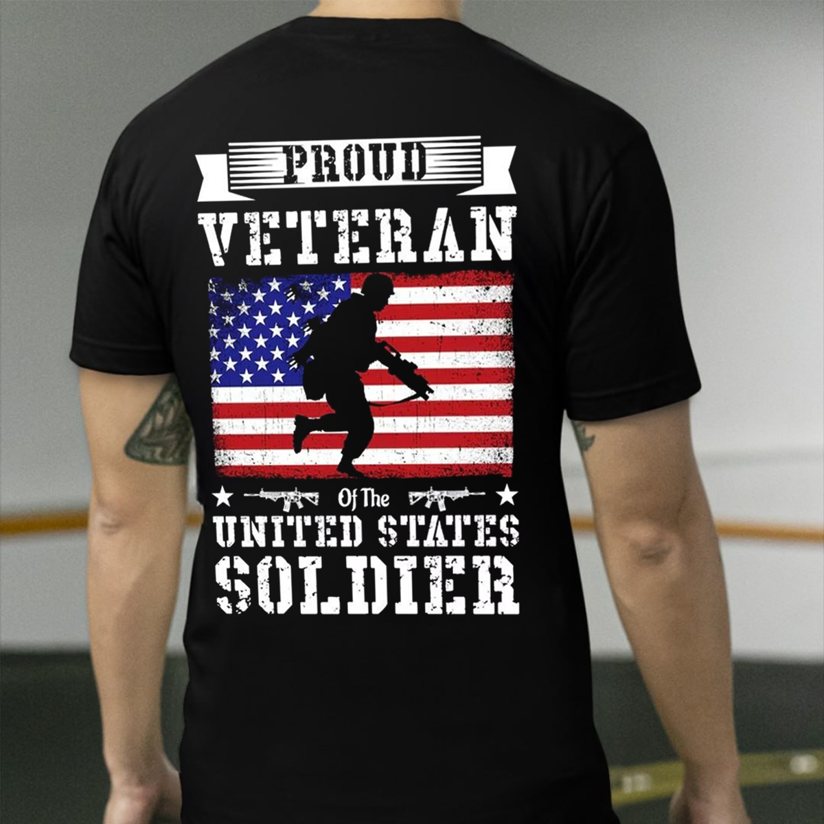 Proud U.S. Veteran Soldier T-Shirt , American Flag Military Tee for Veterans and Patriotic Men
