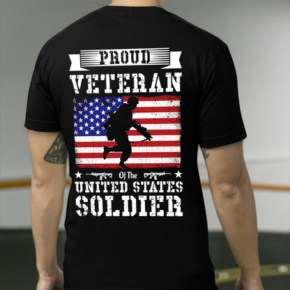 Proud U.S. Veteran Soldier T-Shirt , American Flag Military Tee for Veterans and Patriotic Men