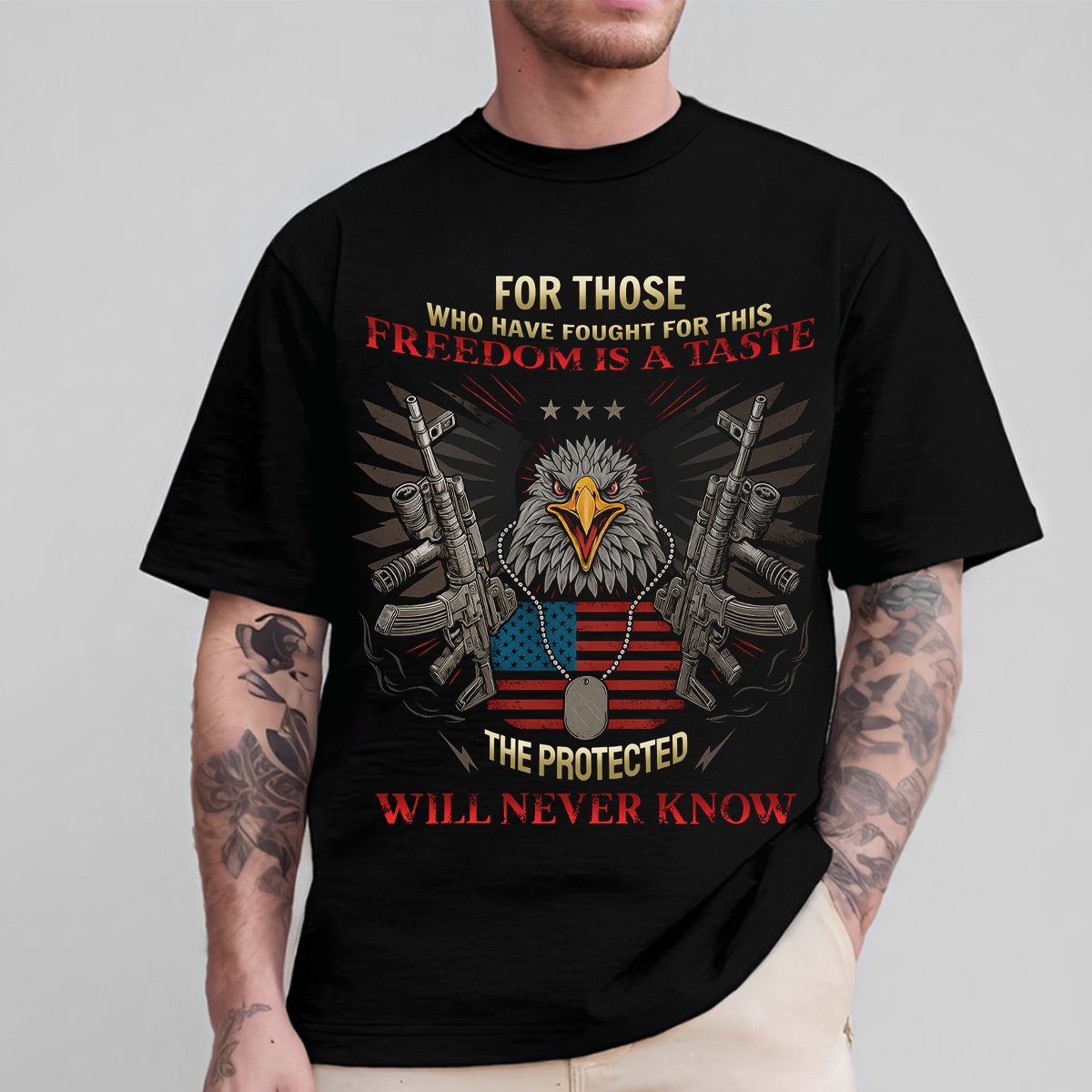 Freedom Is a Taste – Patriotic Veteran Eagle Shirt for US Army Supporters
