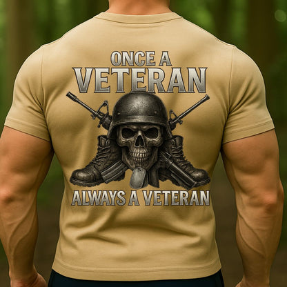 Once a Veteran Always a Veteran Skull Military T-Shirt
