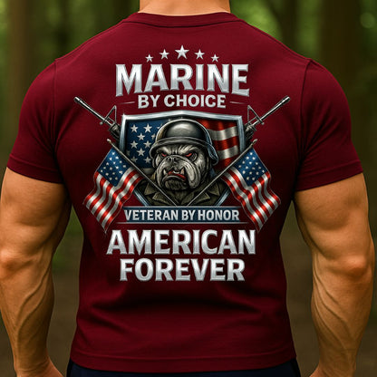 Marine Corps Veteran T-Shirt – Bulldog American Flag Patriotic USMC Shirt for Proud Veterans