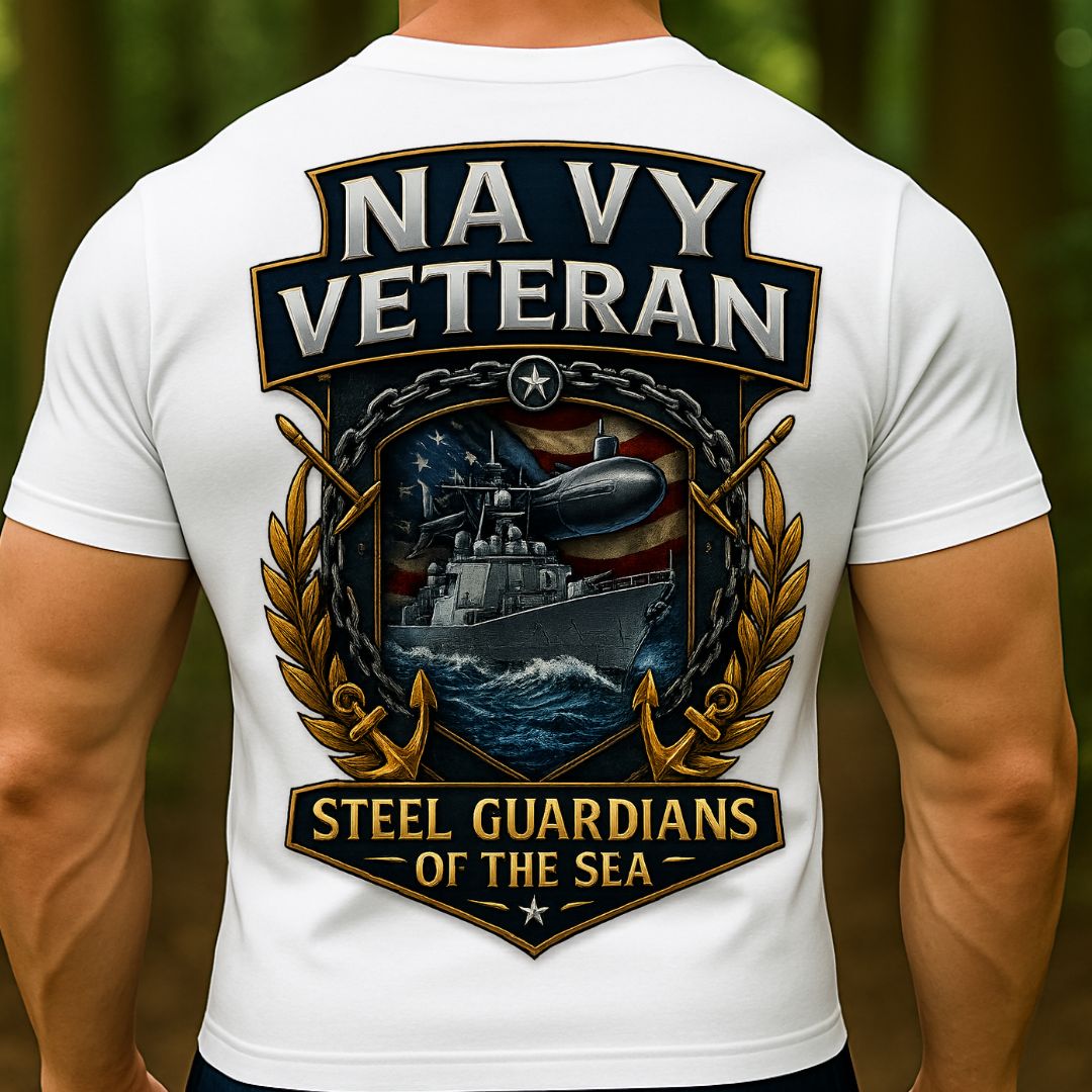 Navy Veteran T-Shirt – Steel Guardians of the Sea Design | US Navy Military Warship & Submarine Tee