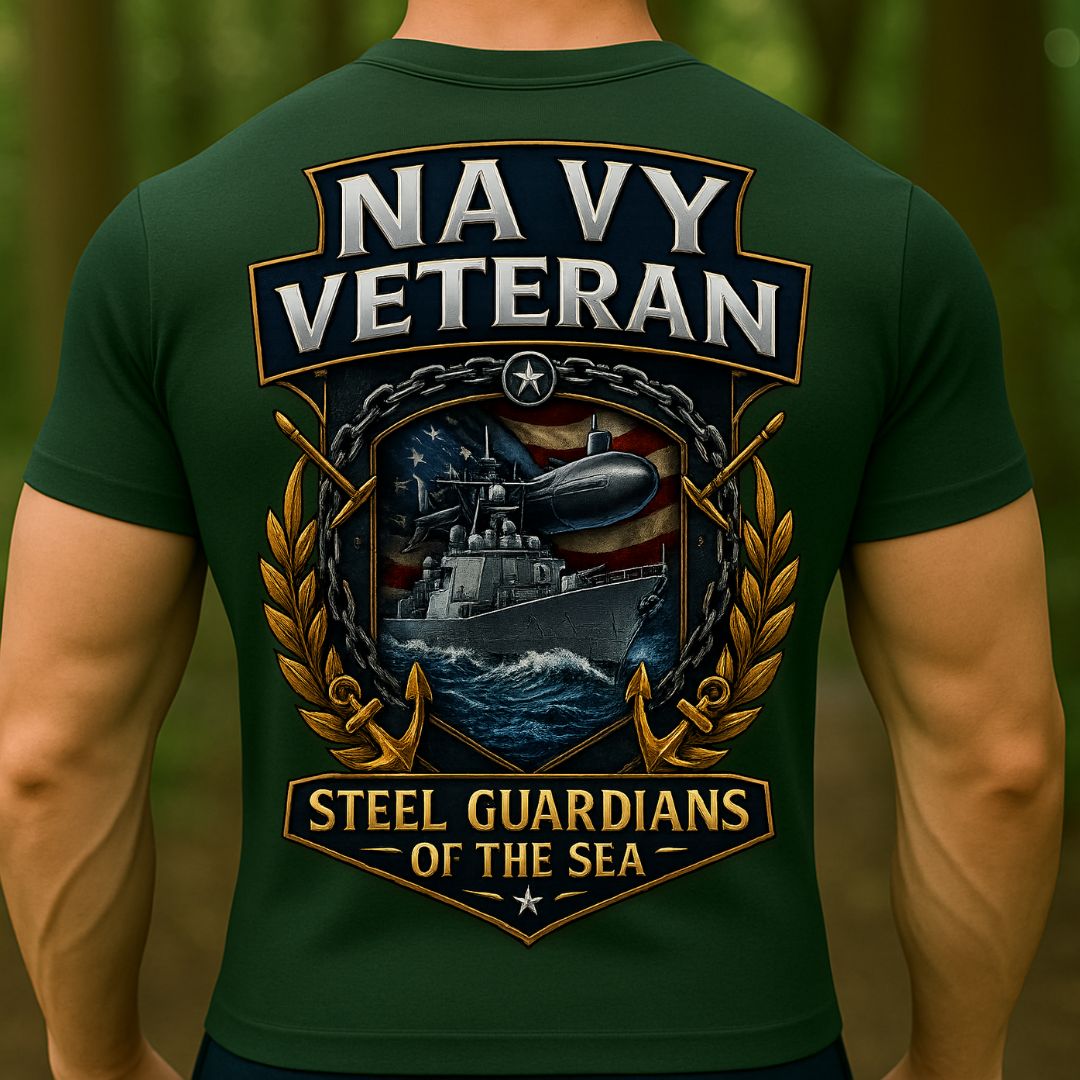 Navy Veteran T-Shirt – Steel Guardians of the Sea Design | US Navy Military Warship & Submarine Tee